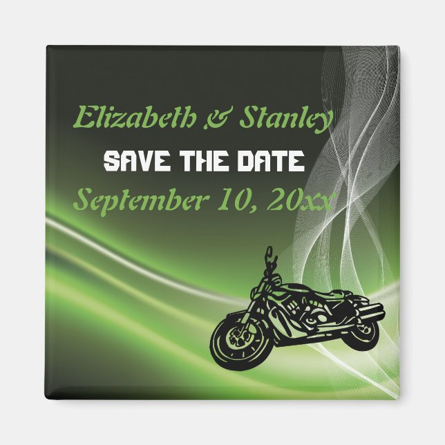 Imán Boda verde en bicicleta de carretera/motocicleta G (Frente)