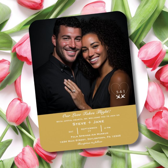 Imán Boda Viaje Oro Elegante Foto Personalizada (Subido por el creador)