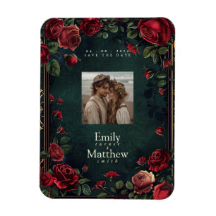 Imán Boda Victoriana de Elegancia Gótica Salva La Fecha