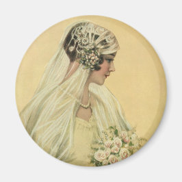 Imán Boda Vintage, retrato nupcial de novia victoriana