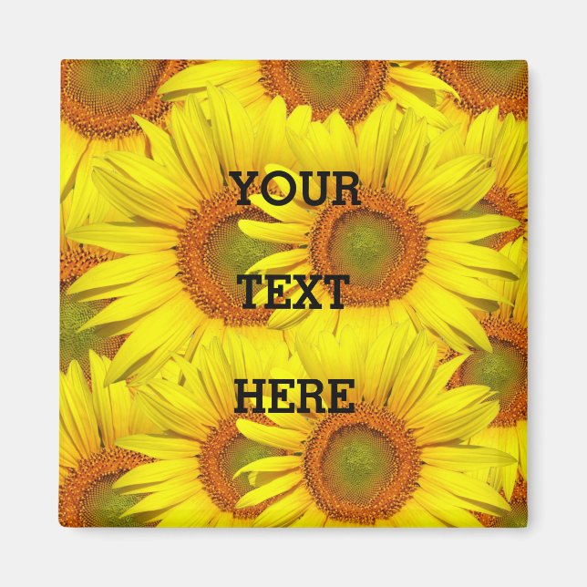 Imán Bodas Amarillos Rústicos De Verano Floral De Sunfl (Frente)