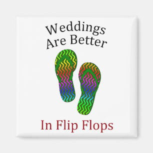 Imán Bodas Mejor En Flip Flops Beach Wedding