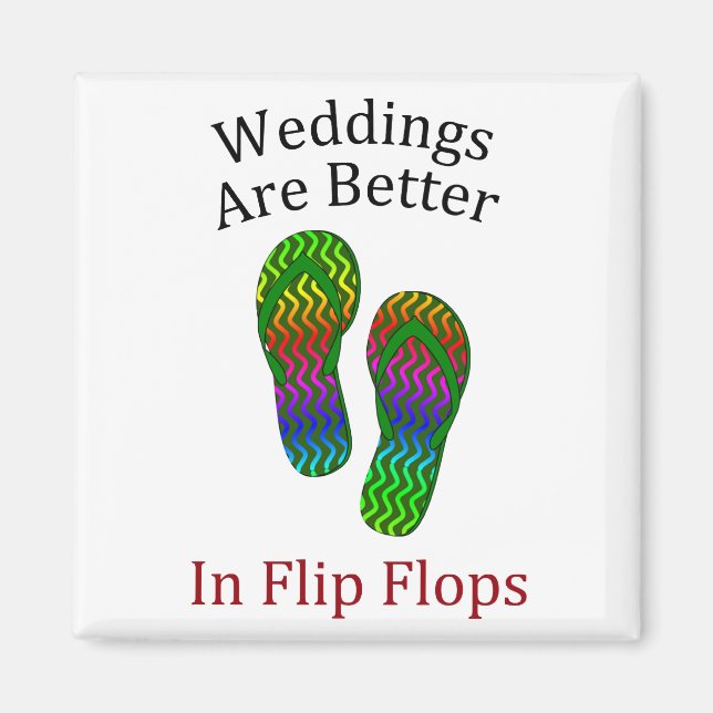Imán Bodas Mejor En Flip Flops Beach Wedding (Frente)