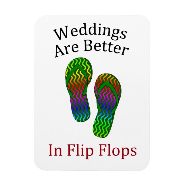 Imán Bodas Mejor En Flip Flops Beach Wedding (Vertical)
