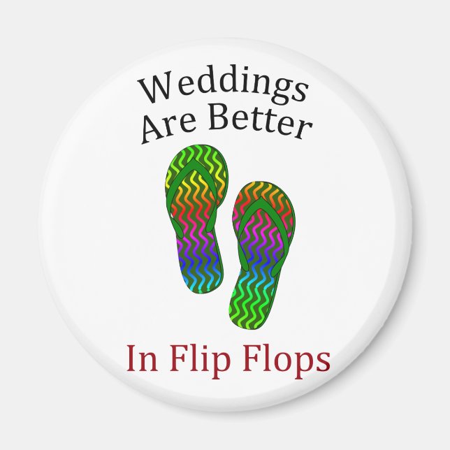 Imán Bodas Mejor En Flip Flops Beach Wedding (Frente)