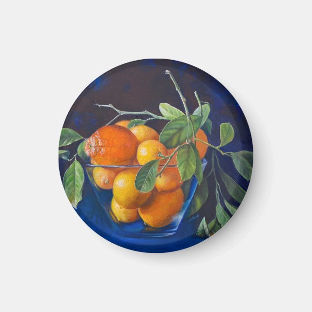 Imán Bodegón con limones y rama de naranja (Frente)