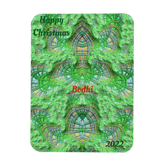 Imán BODHI ~Tarjeta de NAVIDADES Bright! ~ Amarillo ver (Vertical)