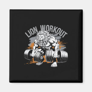 Imán Bodybuilder Lion Lover Gym Wear Fitness Workout Bo