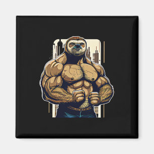 Imán Bodybuilder Sloth Funny Bodybuilding Sloth Fitness