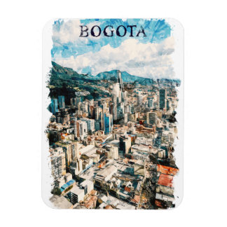 Imán Bogotá Colombia CIty View Watercolor