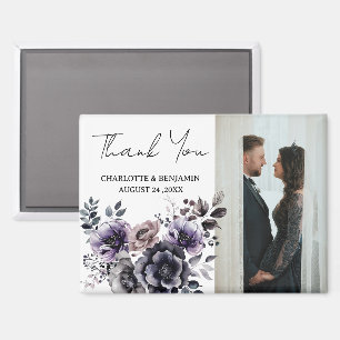 Imán Boho Agradecimiento de Boda Floral Púrpura