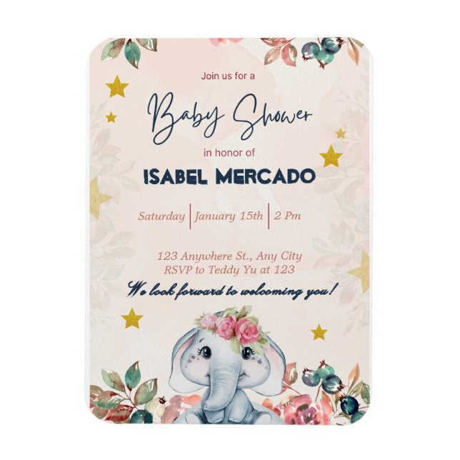 Imán Boho Baby Shower Invitation – Modern & Stylish (Vertical)