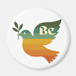 Imán Boho Be Peace Retro Holiday Magnet