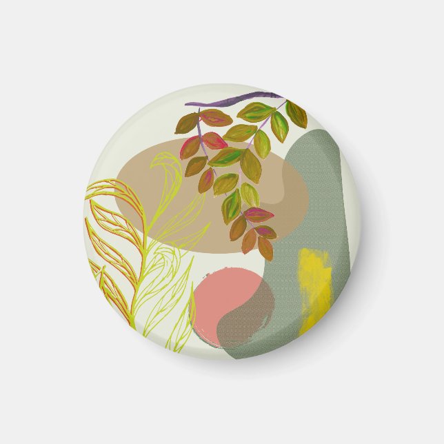 Imán Boho Botánico Amarillo Verde (Frente)