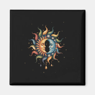 Imán Boho Celestial De Sol Y Luna Mystical Hippie 90s _