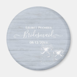 Imán BOHO Dusty Blue Driftwood Mason Jars Boda