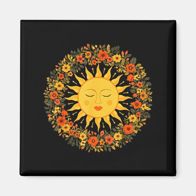 Imán Boho Espiritual Sol Bonito Bohemio Celestial Hippi (Frente)