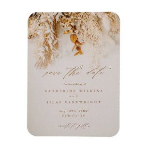 Imán Boho Fall Flowers Wedding Save The Date