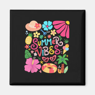 Imán Boho Flor Hola Summer Vibes Funny Beach Life Me