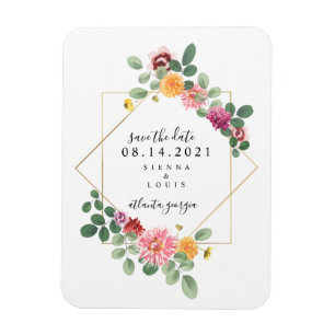 Imán Boho Floral Boda Botánica Salven La Fecha