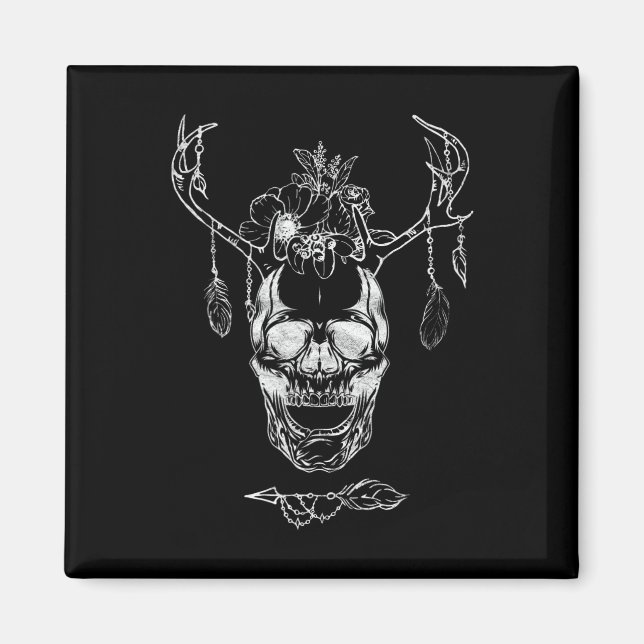 Imán Boho Halloween Skull (Frente)