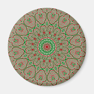 Imán Boho Hippie Funky Trippy Ornate Navidades Mandala