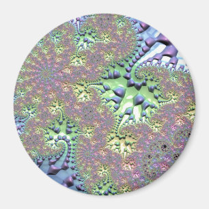 Imán Boho Hippie Groovy brillante fractal arcoiris colo