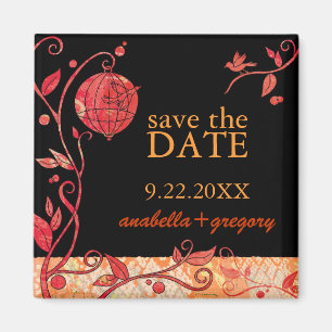 Imán Boho Love Birds Wedding Save the Date