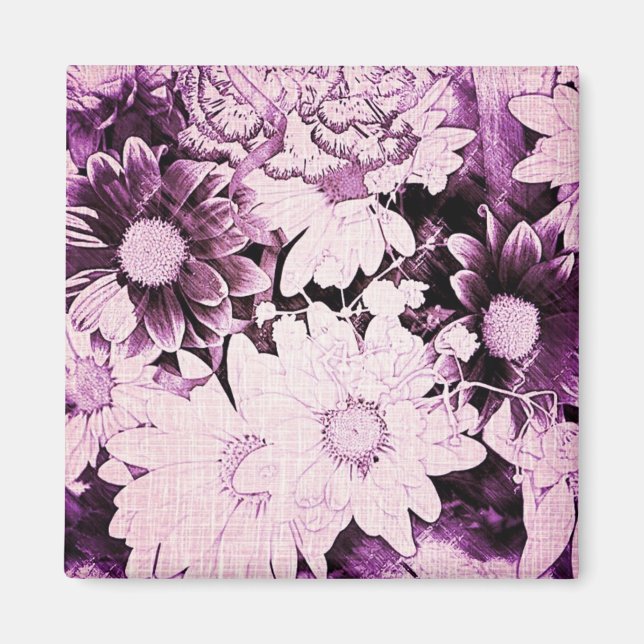 Imán Boho moda del país francés margarita violeta (Frente)