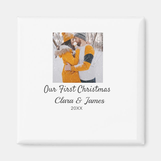 Imán Boho moderno nuestro primer nombre de pareja de fo (Frente)