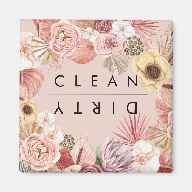 Imán Boho Multicolor Rosa de color floral (Frente)