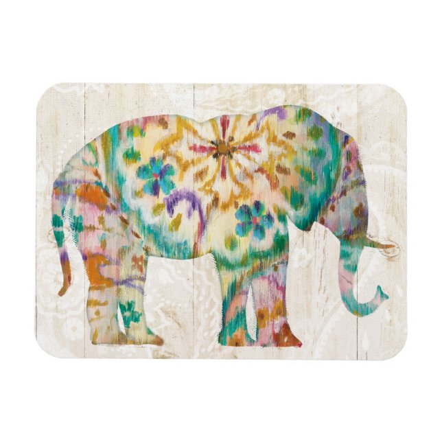 Imán Boho Paisley Elephant I (Horizontal)