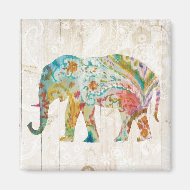Imán Boho Paisley Elephant II (Frente)