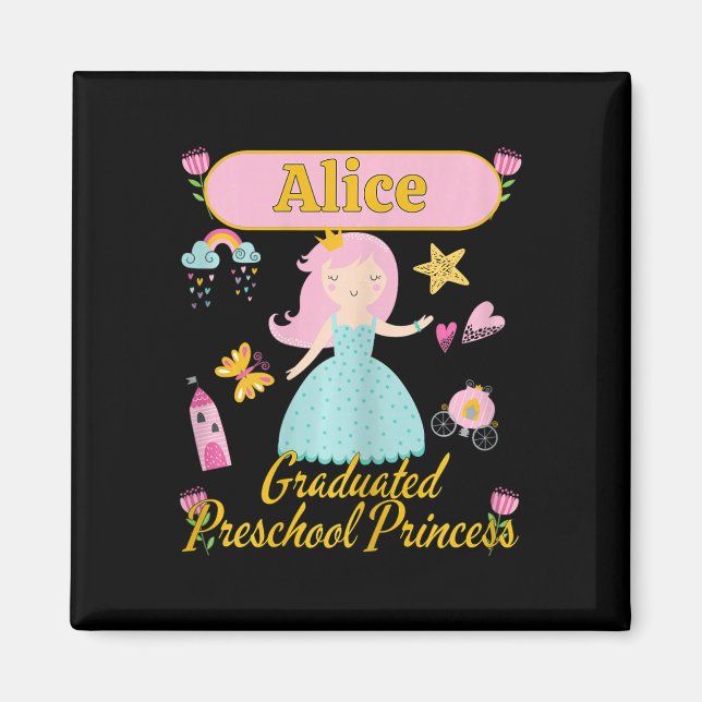 Imán Boho Princesa Alice 2026 Preescolar Personalizada  (Frente)