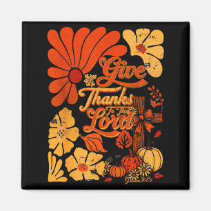 Imán Boho Retro Cristiano Otoño Calabaza Da Gracias A T