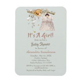 Imán Boho Rustic Greenery Baby Girl