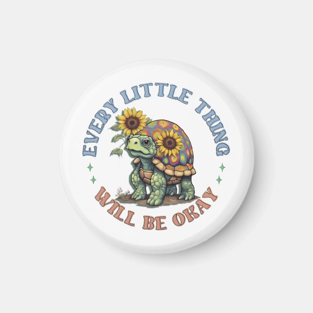 Imán Boho Tortuga Cada pequeña Cosa positividad Hippie  (Frente)