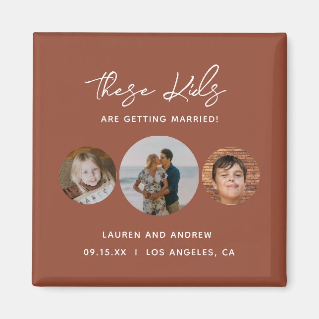 Imán Boho Único Boda De Fotografía Terracotta Ahorra La (Frente)