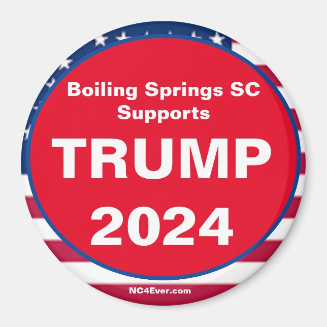 Imán Boiling Springs SC Admite Patriotic TRUMP 2024 (Frente)