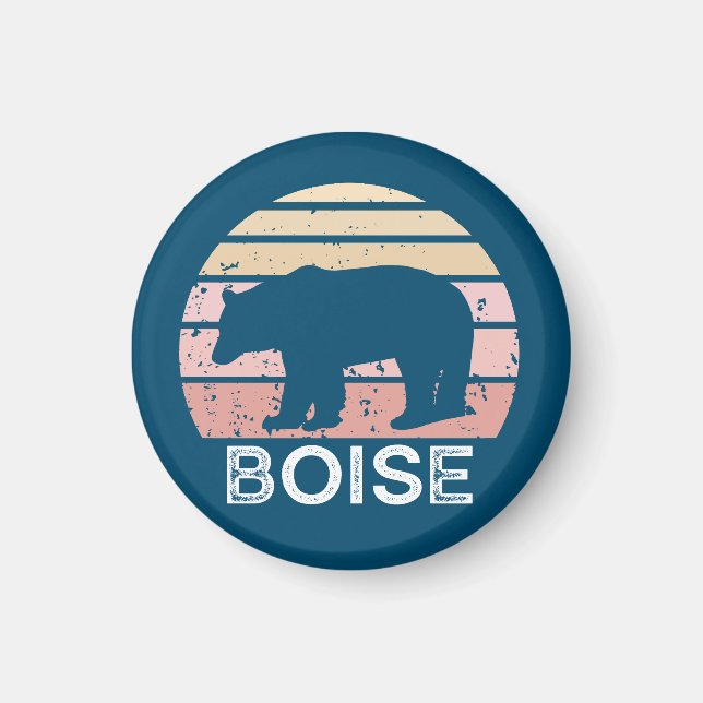 Imán Boise Idaho Retro Bear (Frente)