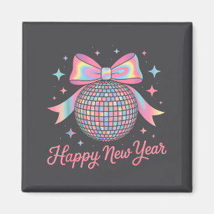 Imán Bola de Disco de Nye de Lujo Dorado Feliz Año Nuev
