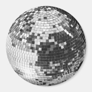 Imán bola de disco retro destello purpurina cumpleaños 