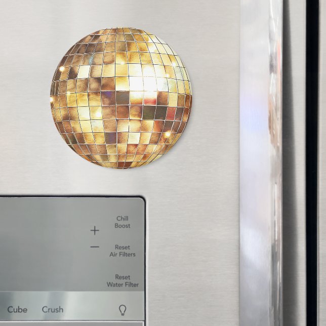 Imán Bola de discoteca dorada (In situ (nevera))