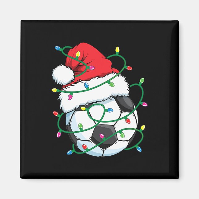 Imán Bola deportiva de Santa Fútbol Hombres Navidades d (Frente)