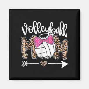 Imán Bola divertida de leopardo de la madre del voleybo