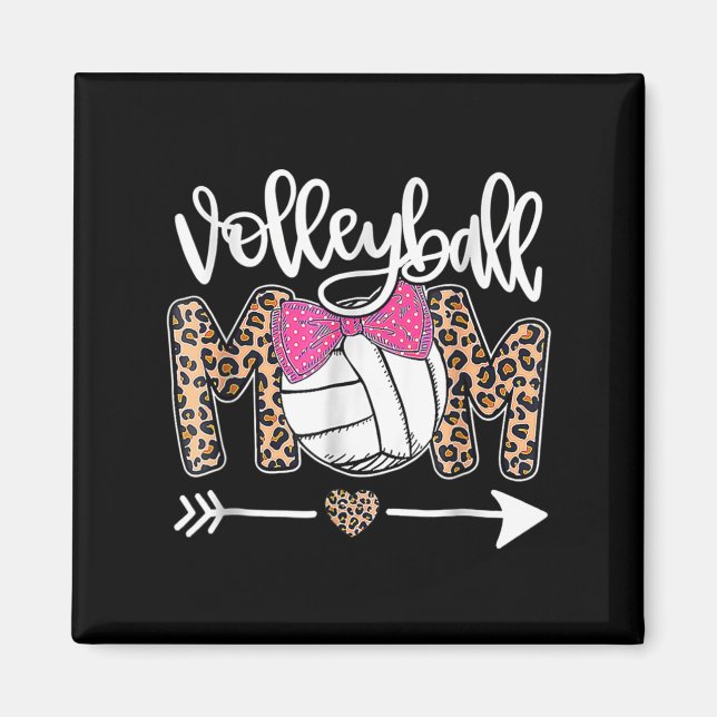 Imán Bola divertida de leopardo de la madre del voleybo (Frente)