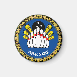 Imán Bola personalizado - Añadir nombre - Azul