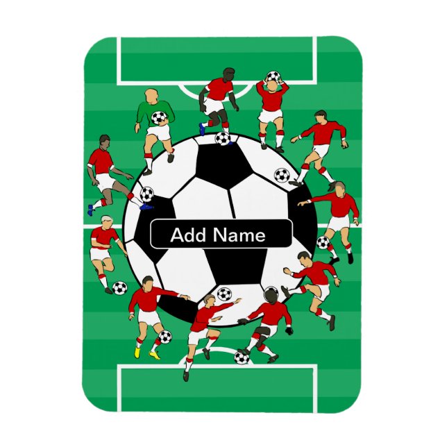 Imán Bola y jugadores personalizados de fútbol (Vertical)