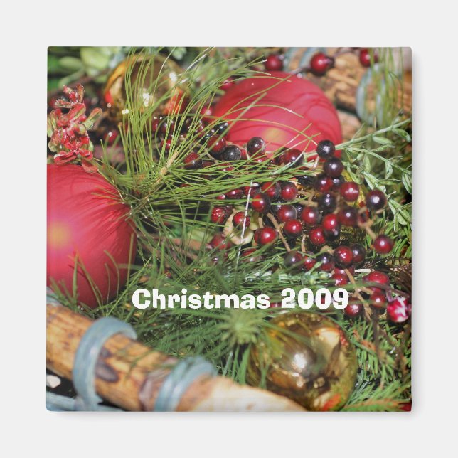 Imán Bolas de bolas Navidades de Evergreens Holiday Mag (Frente)