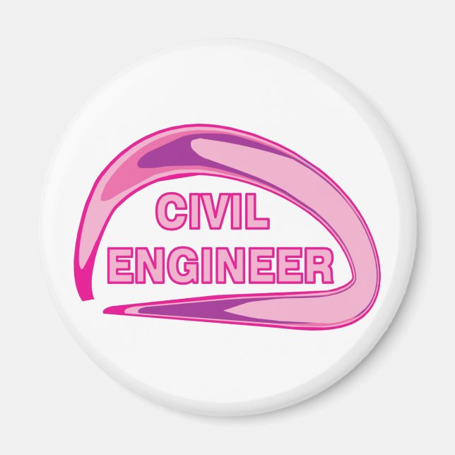 Imán Bolas de golf de Ingeniería Civil Rosa (Frente)